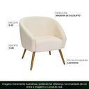 Ver imagem 3 de Poltrona Sala de Estar Mona Pés Palito Castanho Bouclé Off White - Nexta Casa