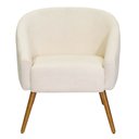 Ver imagem 6 de Poltrona Sala de Estar Mona Pés Palito Castanho Bouclé Off White - Nexta Casa