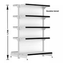 Ver imagem 2 de Gondola Centro 170 Fit Ate 3 Metros Branco 30 Bandeja Pe Preto