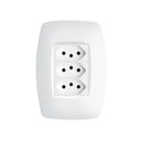 Ver imagem 1 de Tomada Tripla Fame Elegance 2p+t 20a com Placa 4x2 Branco