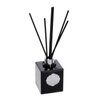 Difusor Varetas Vidro cubo preto 250ml Enf.prateados/varetas pretas - Fragrância: Miami Shopping - 1