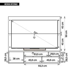 Painel para Tv até 55 Polegadas Marrom Black Caemmun - 8
