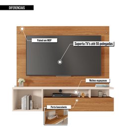 Painel para Tv até 55 Polegadas Marrom Black Caemmun - 5