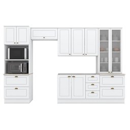 Cozinha Modulada Americana 5 Peças com Cristaleira Branco Hp – Henn - 1