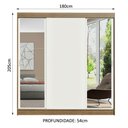 Ver imagem 3 de Guarda-Roupa Casal Madesa Reno 3 Portas de Correr com Espelhos Rustic/Branco Cor:Rustic/Branco