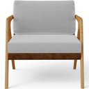 Ver imagem 6 de Kit 3 Poltronas Decorativas Para Sala De Estar Pietra L02 Couríssimo Marrom Linho Cinza - Lyam
