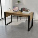 Ver imagem 1 de Escrivaninha Mesa para Escritório ME4200 136cm Amêndoa e Preto Marrom