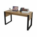 Ver imagem 4 de Escrivaninha Mesa para Escritório ME4200 136cm Amêndoa e Preto Marrom