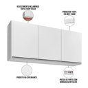 Ver imagem 4 de Armário Aéreo para Cozinha 3 Portas 120cm Vicent M05 Branco - Inoviza