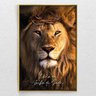 Quadro Decorativo Vertical Leão da Tribo de Judá Com Moldura e Sem Vidro 90x140 - 1