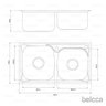Pia Dupla de Cozinha Inox 68x39x20 Belcca Pcd201-01 - 5