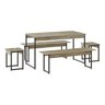 Mesa Cozinha 2 Bancos Industrial Retangular 120x80 Pé Metal:off White/preto - 2