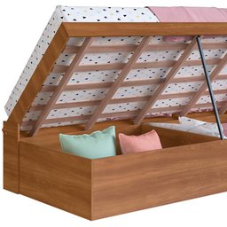 Cama Solteiro Articulável com Baú Nogal Hezo Jm Móveis - 3