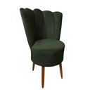 Ver imagem 2 de Kit 2 Cadeiras Decorativa Pétala Veludo Luxo Premium Pés Retrô Palito Sala e Quarto Verde