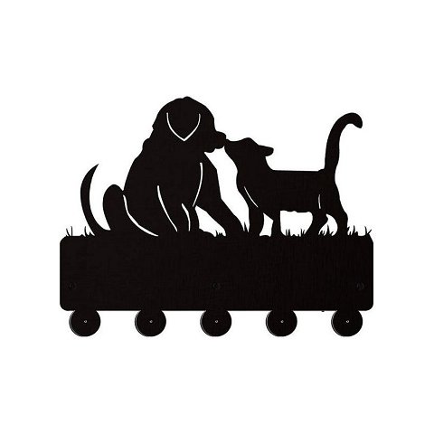 Porta Chaves Com 5 Ganchos Cão E Gato Mdf Make Laser PCGCG