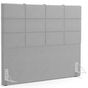 Ver imagem 3 de Kit Cabeceira Cama Box Casal 140cm com Calçadeira Roma W01 Suede Cinza - Lyam Lyam Decor