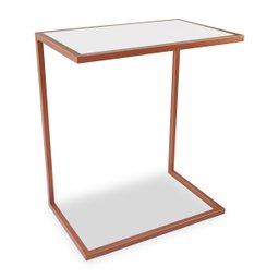 Mesa de Apoio Lateral para Sofá Belfast Cobre e Branco - 1