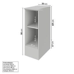Cozinha Modulada 8 Peças 4 Aéreos 3 Balcões 1 Torre Quente Nara Cabecasa Madeiramadeira - 14