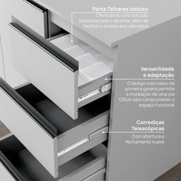 Cozinha Modulada 8 Peças 4 Aéreos 3 Balcões 1 Torre Quente Nara Cabecasa Madeiramadeira - 17