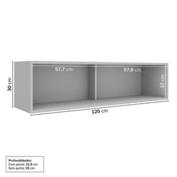Cozinha Modulada 8 Peças 4 Aéreos 3 Balcões 1 Torre Quente Nara Cabecasa Madeiramadeira - 11