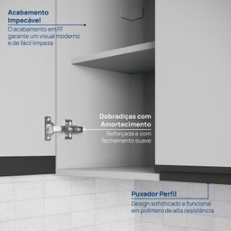 Cozinha Modulada 8 Peças 4 Aéreos 3 Balcões 1 Torre Quente Nara Cabecasa Madeiramadeira - 10