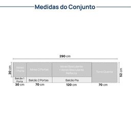 Cozinha Modulada 8 Peças 4 Aéreos 3 Balcões 1 Torre Quente Nara Cabecasa Madeiramadeira - 7