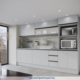 Cozinha Modulada 8 Peças 4 Aéreos 3 Balcões 1 Torre Quente Nara Cabecasa Madeiramadeira - 3