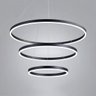Luminária Pendente Cosmos Preto Led 3 anéis 113W 3500K - 1