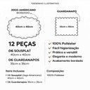 Ver imagem 6 de Kit 6 Jogos Americanos Redondo com Guardanapos Bordado Cerejeira - Branco