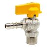 Registro de Gás Esfera Angular 1/2 Npt X Bm - Latão - 1