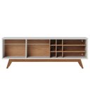 Ver imagem 2 de Rack Bancada para TV até 70" 2 Portas Noruega Off White Matte/Freijó
