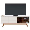 Ver imagem 1 de Rack Bancada para TV até 70" 2 Portas Noruega Off White Matte/Freijó