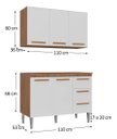 Ver imagem 4 de Balcão Cozinha Joia 1.10m Luxo + Aereo Madeirado/Branco