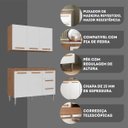 Ver imagem 5 de Balcão Cozinha Joia 1.10m Luxo + Aereo Madeirado/Branco