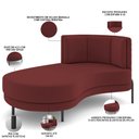 Ver imagem 3 de Sofá Chaise Longue Sala de Estar Living Lucca Esquerdo D02 Veludo Marsala C-278 - Lyam Decor