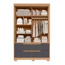 Ver mais imagens de Conjunto Quarto Infantil Guarda-Roupa e Cômoda Sole Cinza/Freijó/Titanium