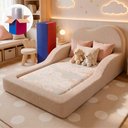 Ver imagem 1 de Cama Montessoriana Juvenil Cloud 100x182cm Xpand Tech Bouclê Bege Claro Cama Inbox