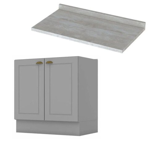 Balcão Americana Henn 80cm com Tampo Mdf 2 Portas para Cozinha