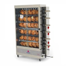 Assador de Frango Gás 6 Espetos Tubular Pr-634 Progás + Tesoura Tramontina + Carrinho Inox Bivolt - 2