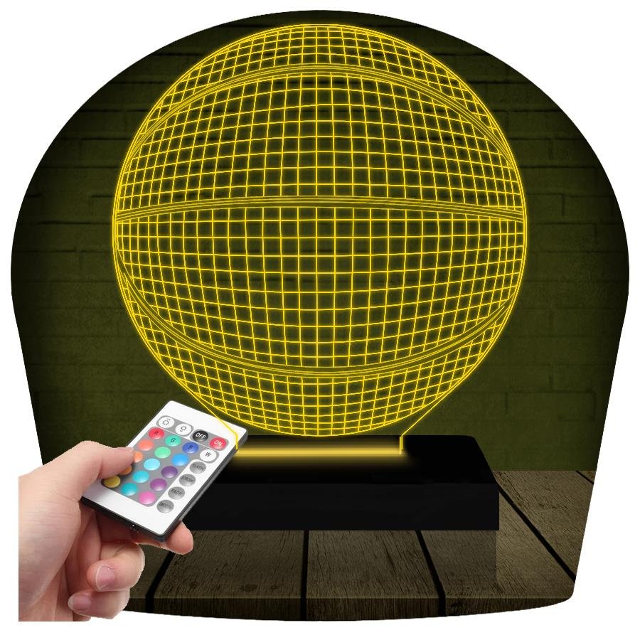 Luminária Led 3d | Bola Basquete Abajur - 16 Cores - 1