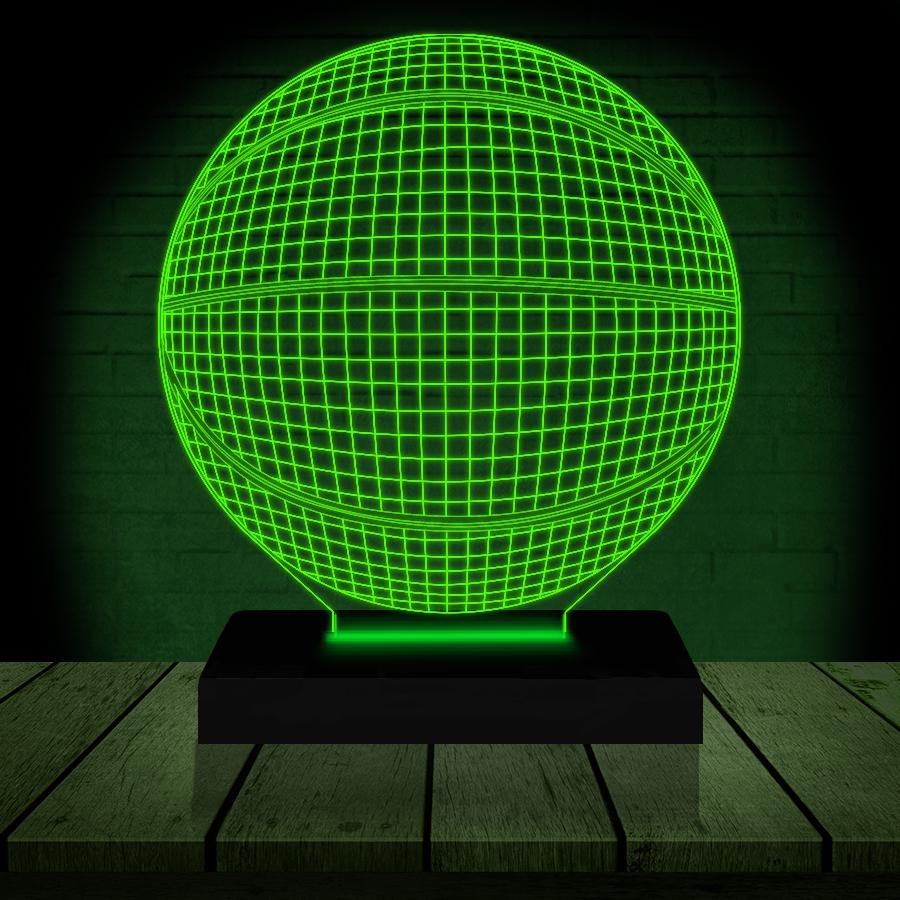 Luminária Led 3d | Bola Basquete Abajur - 16 Cores - 9