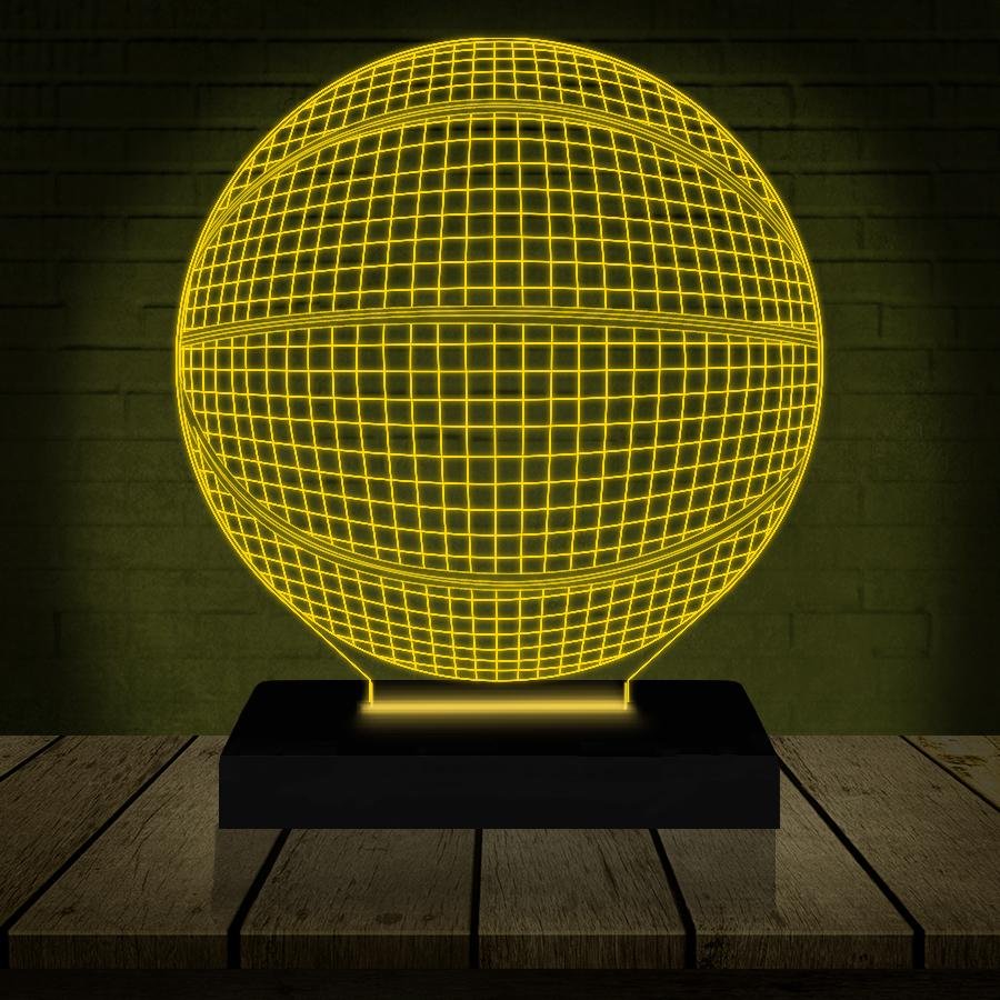 Luminária Led 3d | Bola Basquete Abajur - 16 Cores - 2