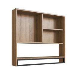 Armário Espelheira para Banheiro 80cm com 2 Portas e Toalheiro Estilo Industrial P1041 Mel - 3