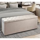 Ver imagem 2 de Calçadeira Recamier Baú 90cm Madri Suede Bege