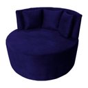 Ver imagem 2 de Sofá Puff Chaise Estofada Redondo Barcelona Almofadas Suede Azul Marinho Eli Móveis e Decoração
