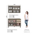 Ver imagem 2 de Cozinha Modulada Compacta 120cm 5 Portas 3 Gavetas Connect Henn - Duna/cristal