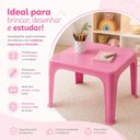 Ver imagem 2 de Mesa Infantil Rosa Multiuso Mesinha Escolar Educativa Brincar Desenhar Quarto Cozinha Escola Meninas