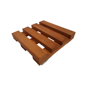 Suporte Vaso Quadrado 22cm Roda Cristal Mogno