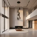 Ver imagem 7 de Lustre Pendente para Sala Pé Direito Duplo Multi Focus Preto