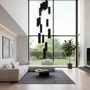 Ver imagem 1 de Lustre Pendente para Sala Pé Direito Duplo Multi Focus Preto